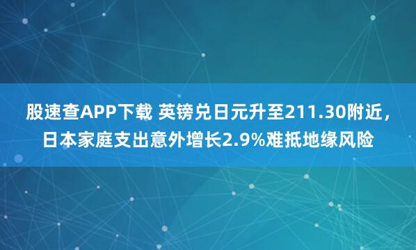 股速查APP下载 英镑兑日元升至211.30附近，日本家庭支出意外增长2.9%难抵地缘风险
